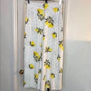 Lemon Print Gaucho Pants